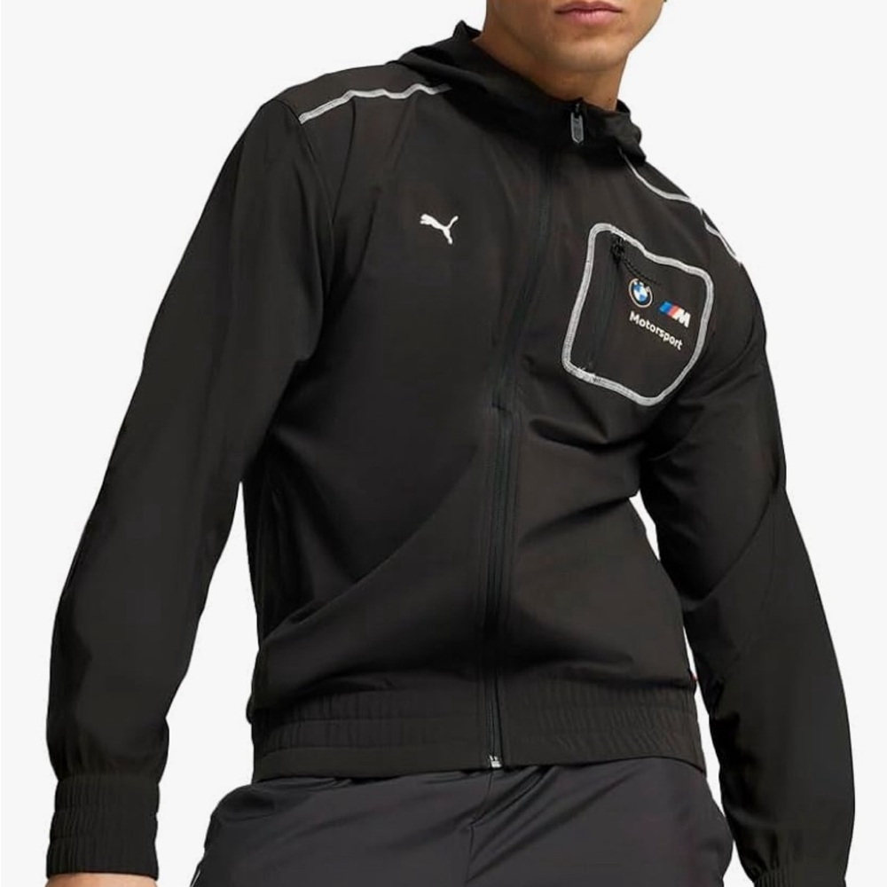 PUMA Bmw Médium Motorsport Paneled Full Zip Hoodie Mens Black Casual Athletic